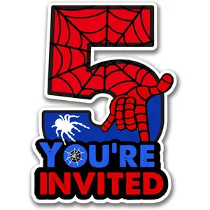 5th Birthday Party Invitations with Envelopes Five Shaped 5 Year Old Birthday Invites Cards for Boy Party Favors Decorations Supplies, 20 Count