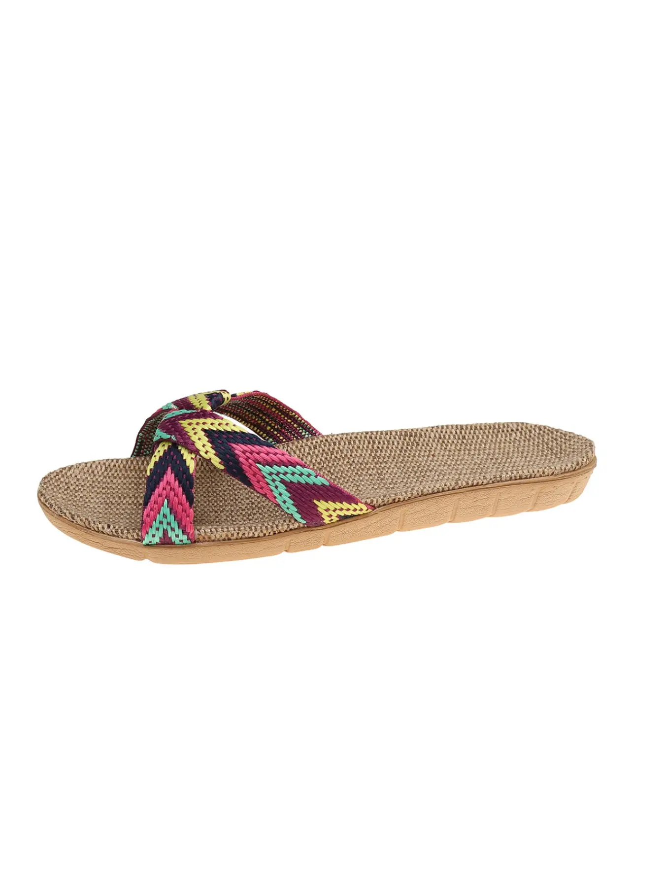New Four-Season Linen Slippers for Women, Indoor and Outdoor Home Slippers, Lightweight Striped One-Piece Slippers, Comfortable House Shoes
