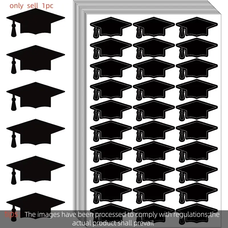 150pcs Self-Adhesive Decorative Graduation Cap Stickers Includes Labels Graduation Hat Labels for Graduation Party Chocolate Envelopes Gift Bags Decor
