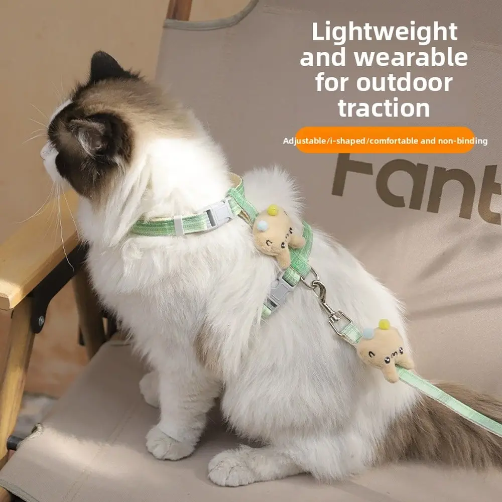 H-Style Escape-Proof Cat Harness & Leash Set| Adjustable No-Choke Walking Vest with Locking Buckle, Kitten Leash for Outdoor Adventures
