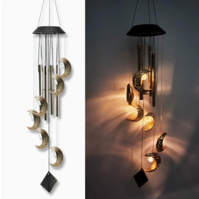 Solar Wind Chime Outdoor Camping Light, Garden Landscape Decoration, Waterproof Solar Hanging Lamp, Yard Garden Gift, Holiday Decor, Outdoor Wind Chimes, 1pc