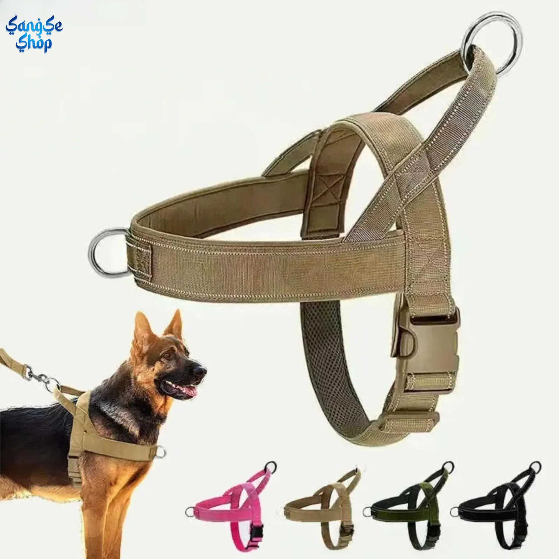 No-Pull Adjustable Straps Dog Harnesses, Chafe-Resistant Lightweight Secure Pet Vest, Easy-Fit Reflective Accessory for Daily Walks, Jogging & Camping Outdoor Adventures (Fits All Breeds), Hiking, Solid, S