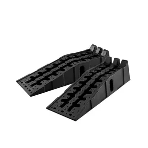 Low-Profile Plastic Car Ramps (2-Pack) – 12,000 lbs Capacity, 8.6" Lift Height, 17° Incline – Anti-Slip, Stackable Design with Handles – Ideal for Oil Changes & Maintenance – Black (5T)