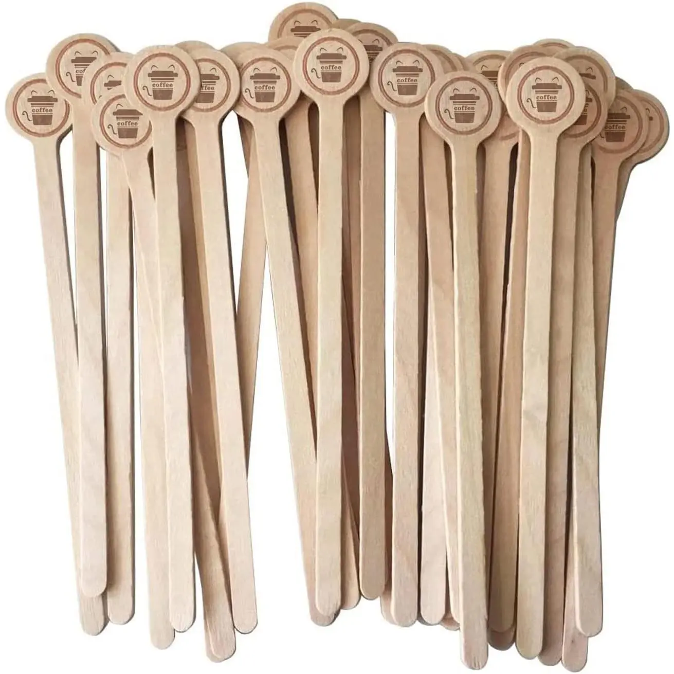 100 Pack Coffee Stirrers Disposable Wooden Coffee Stir Sticks with Round Ends,Disposable Environmentally Friendly Biodegradable Cafe Grade Beverage Stir Sticks for 6 Inch Coffee Milk Cocktail Tea