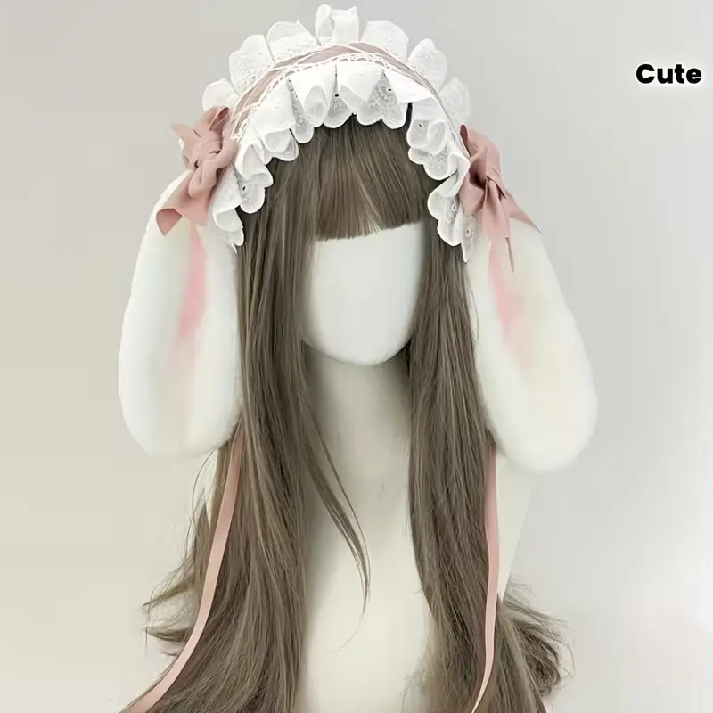 Adorable Bunny Ears Headband with Bow, Anime Cosplay Accessory, Stage Performance Prop, Masquerade Party Decor, Nightclub, Photo Props
