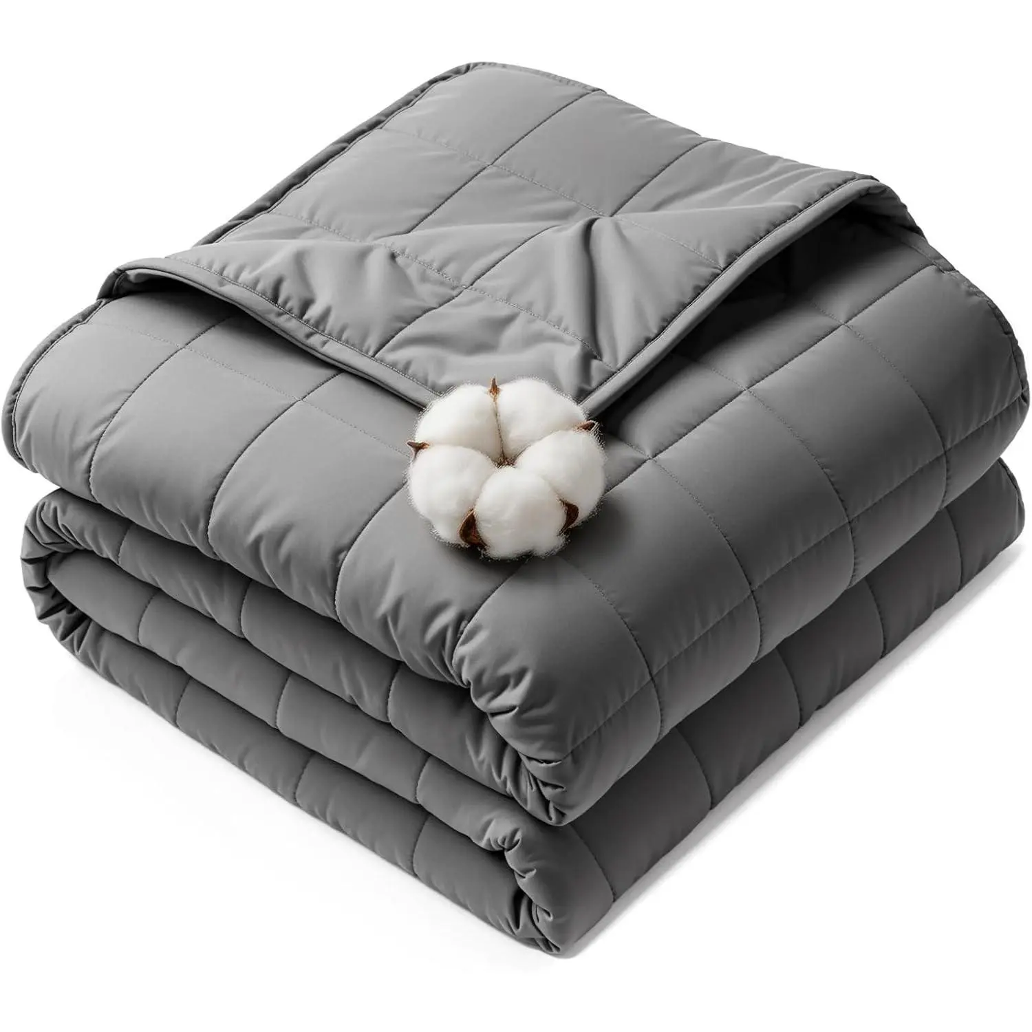 Weighted Blanket for Adults 20 LB 60” x 80” Queen Size Heavy Blanket | Weighted blanket featuring premium glass bead fill, balanced grid stitching, airy cotton, cool touch & deep sleep support