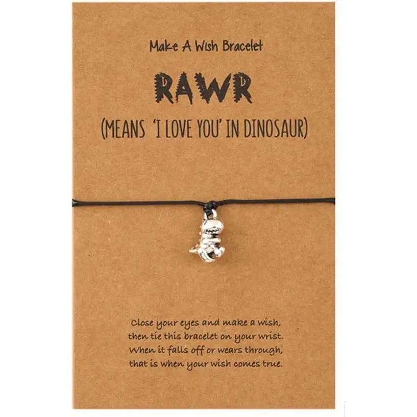 Dinosaur Make a Wish Bracelet Gifts for   Birthday Gifts for Women Friendship Christmas  for Husband Boyfriend from Wife Girlfriend Bracelet