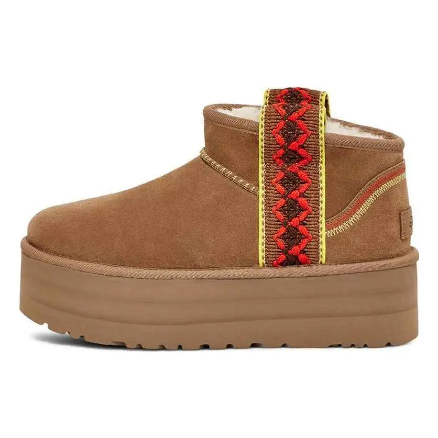 UGG Wmns Classic Ultra Mini Platform 'Braid - Chestnut' 1138491-CHE, Everyday Shoes, Casual Wear