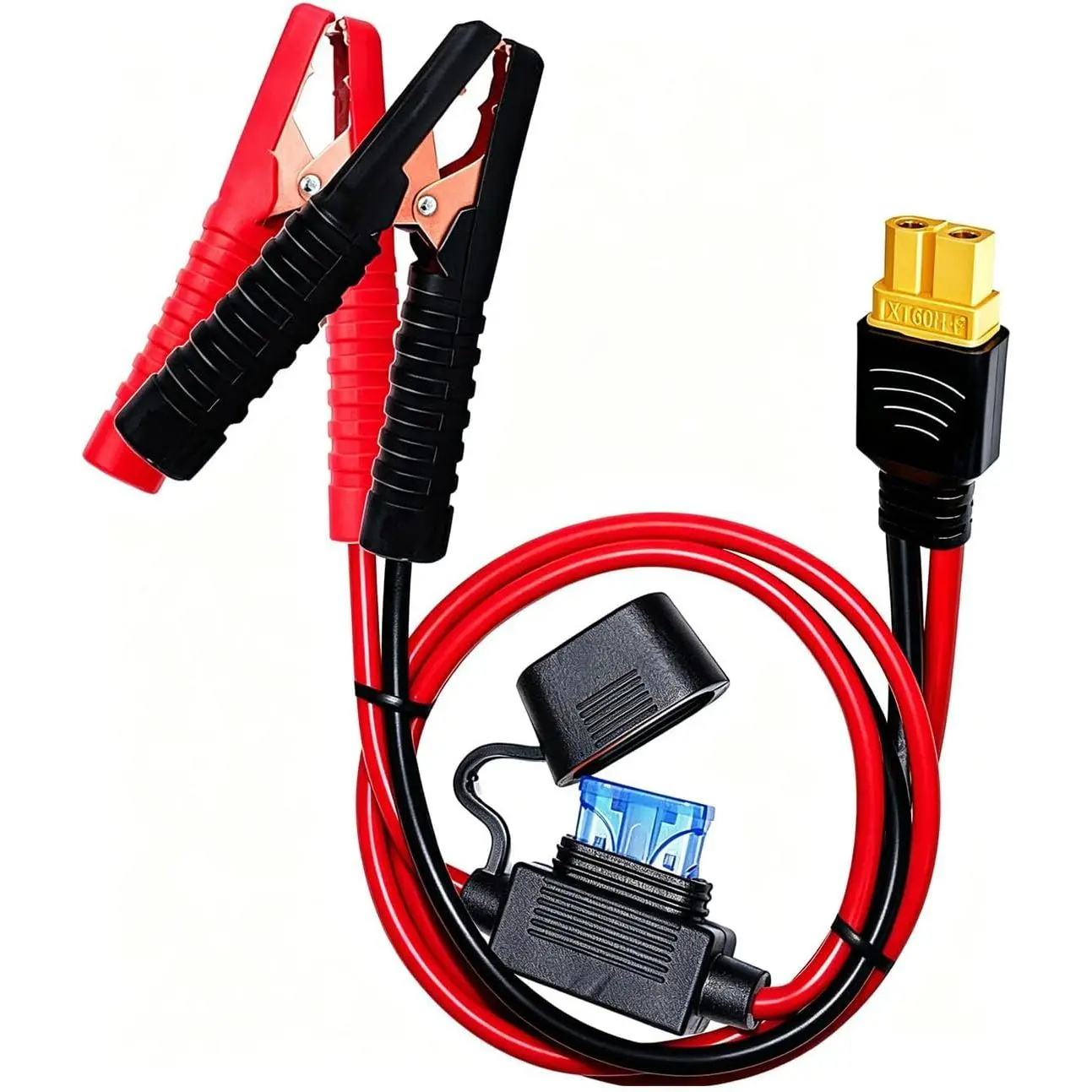 10AWG Alligator Clips,XT60 Quick Release Adapter to Alligator Clips with 2FT,Battery Alligator Clips Clamp to XT60 Extension Cord for Cars Motorcycles