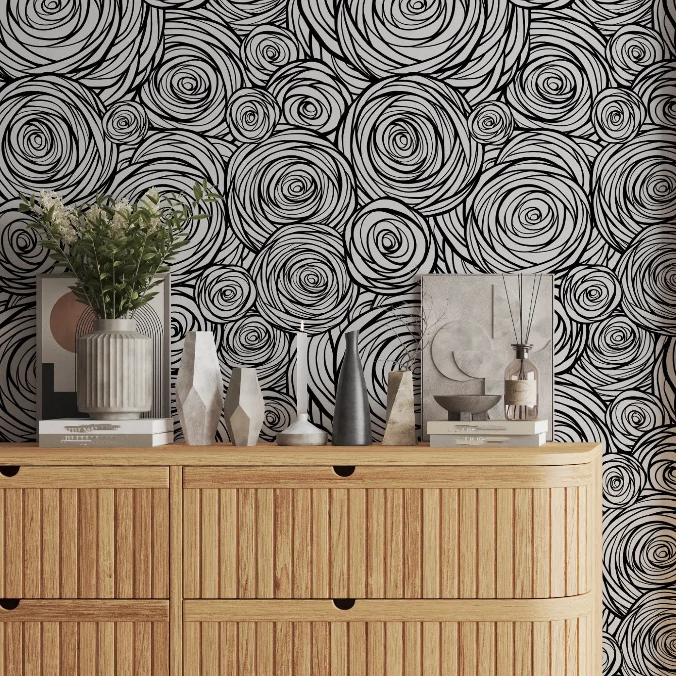 and Geometric Self-Adhesive Wallpaper, Modern Minimalist Style, Removable, Suitable for Living Room, Bedroom, Desk, Cabinet