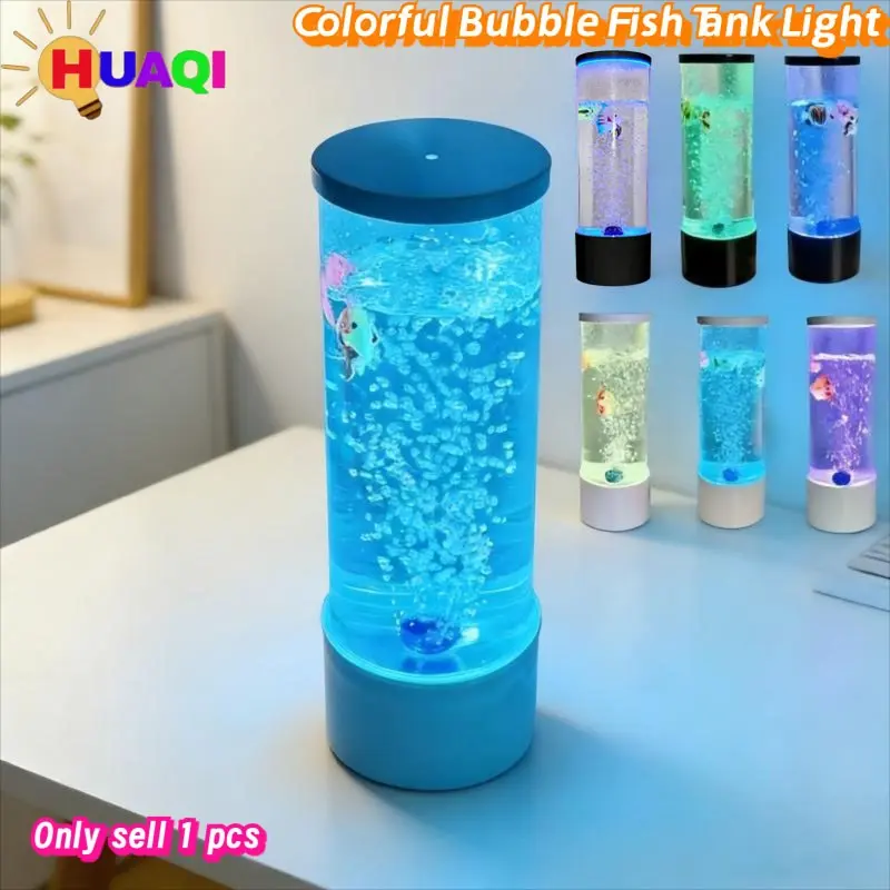 LED Fish Tank Light, USB Color-Changing Bubble Lamp, Silent Desktop Decor, Auto-Color Changing Ocean Fish Home Decoration, Decorative Light, Ambient Lighting