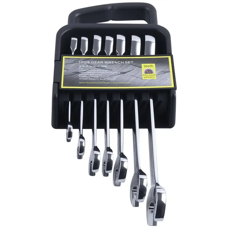 FridayParts 7 Pieces Metric Ratcheting Wrench Set Versatile and Durable for Professional and DIY Use