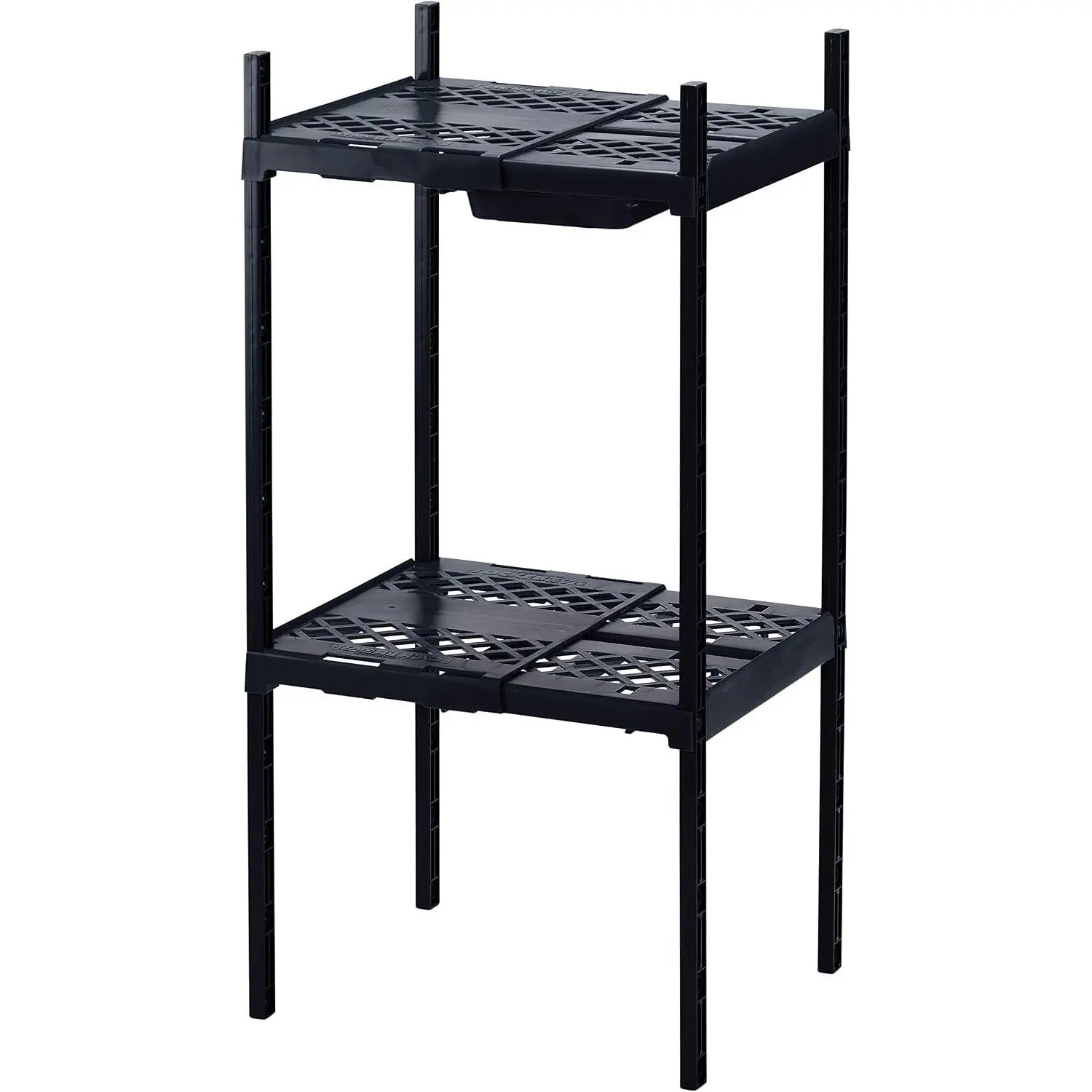 Double Locker Shelf, Adjustable Width and Height to Fit Most School Lockers, Black