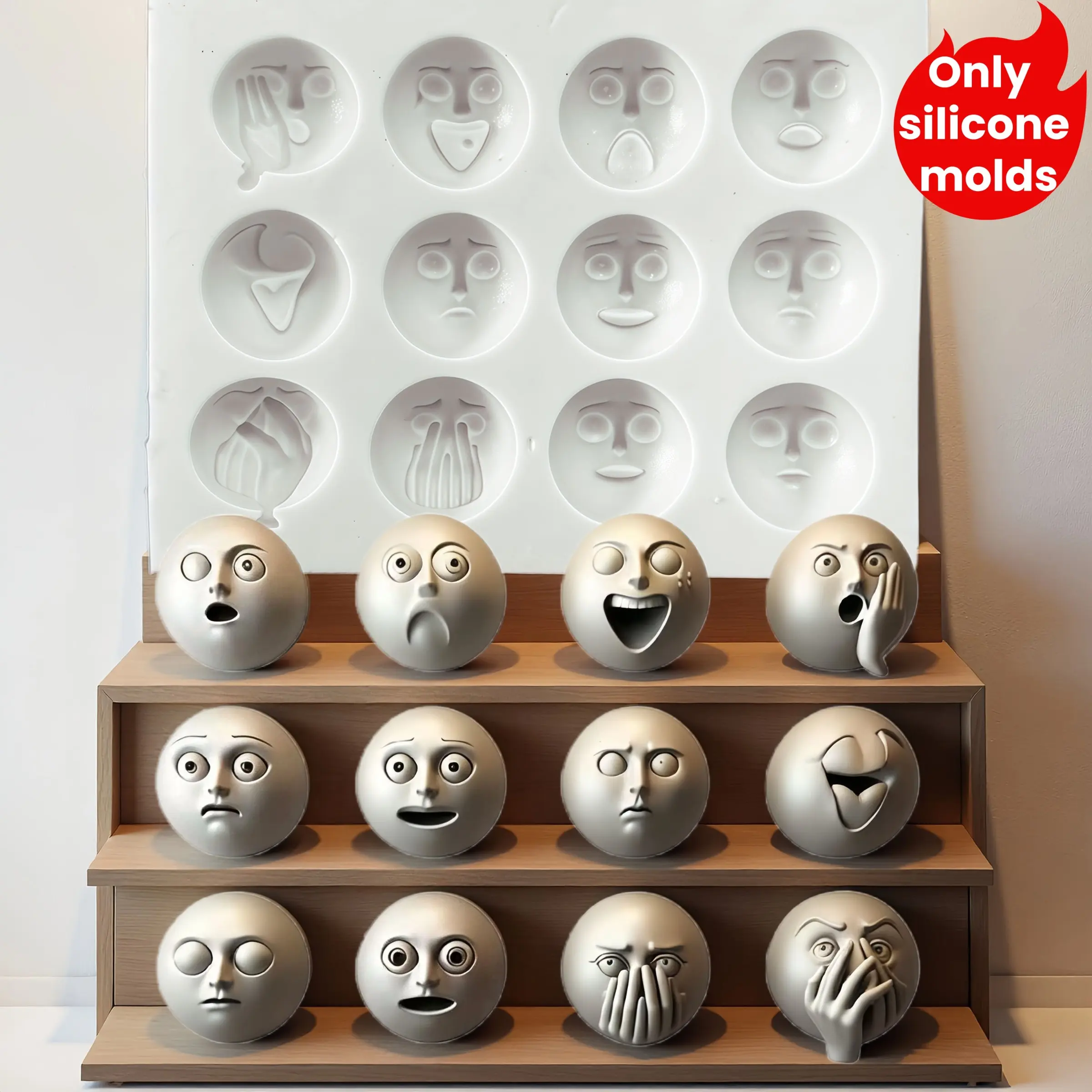 Artistic Expression Shape Silicone Mold, Reusable Easy Release, Perfect for Christmas, Birthday, Father's Day, Valentine's Decor, Soap, Clay, Candle Making, DIY Essential