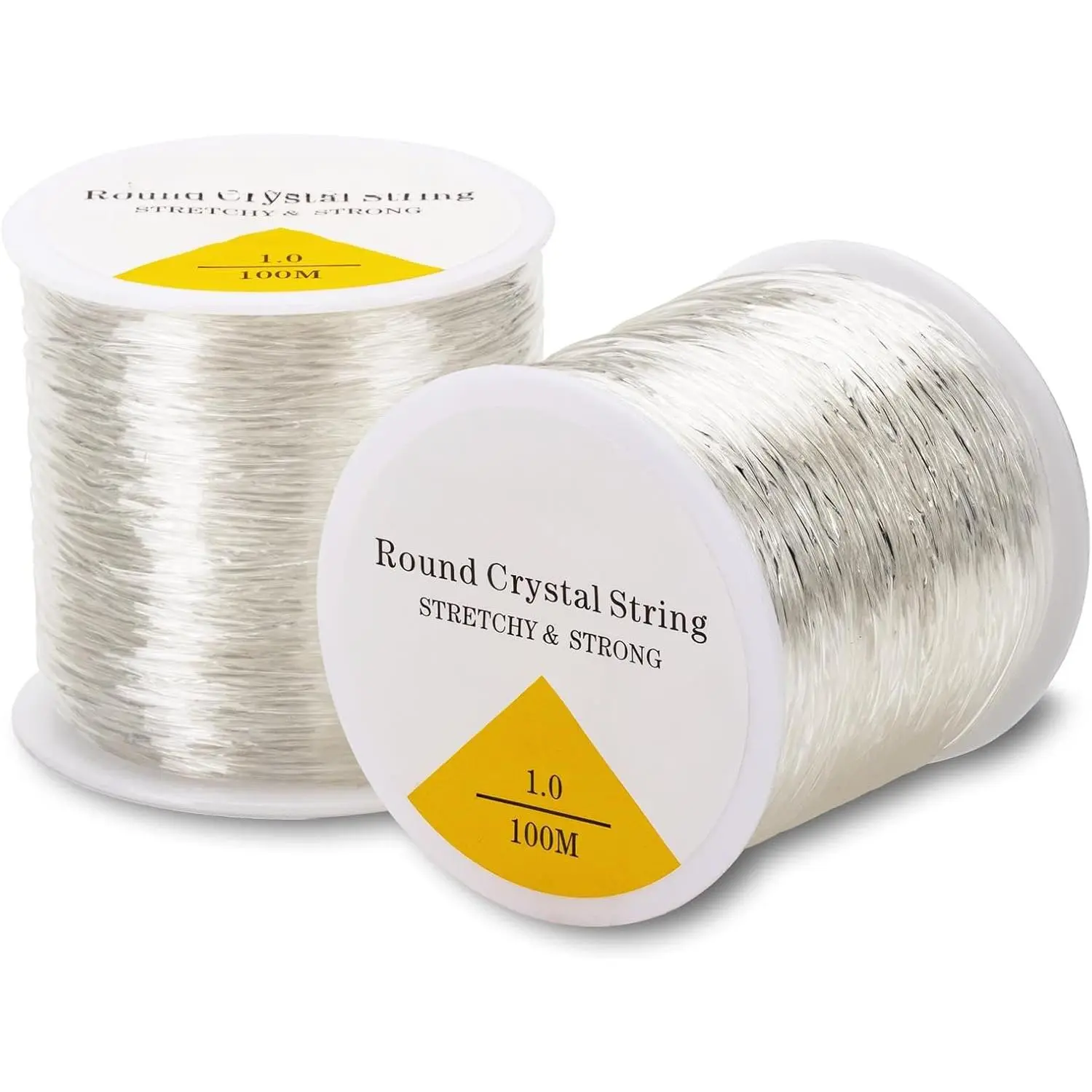 1mm Elastic String for Bracelets, White, 2 Rolls