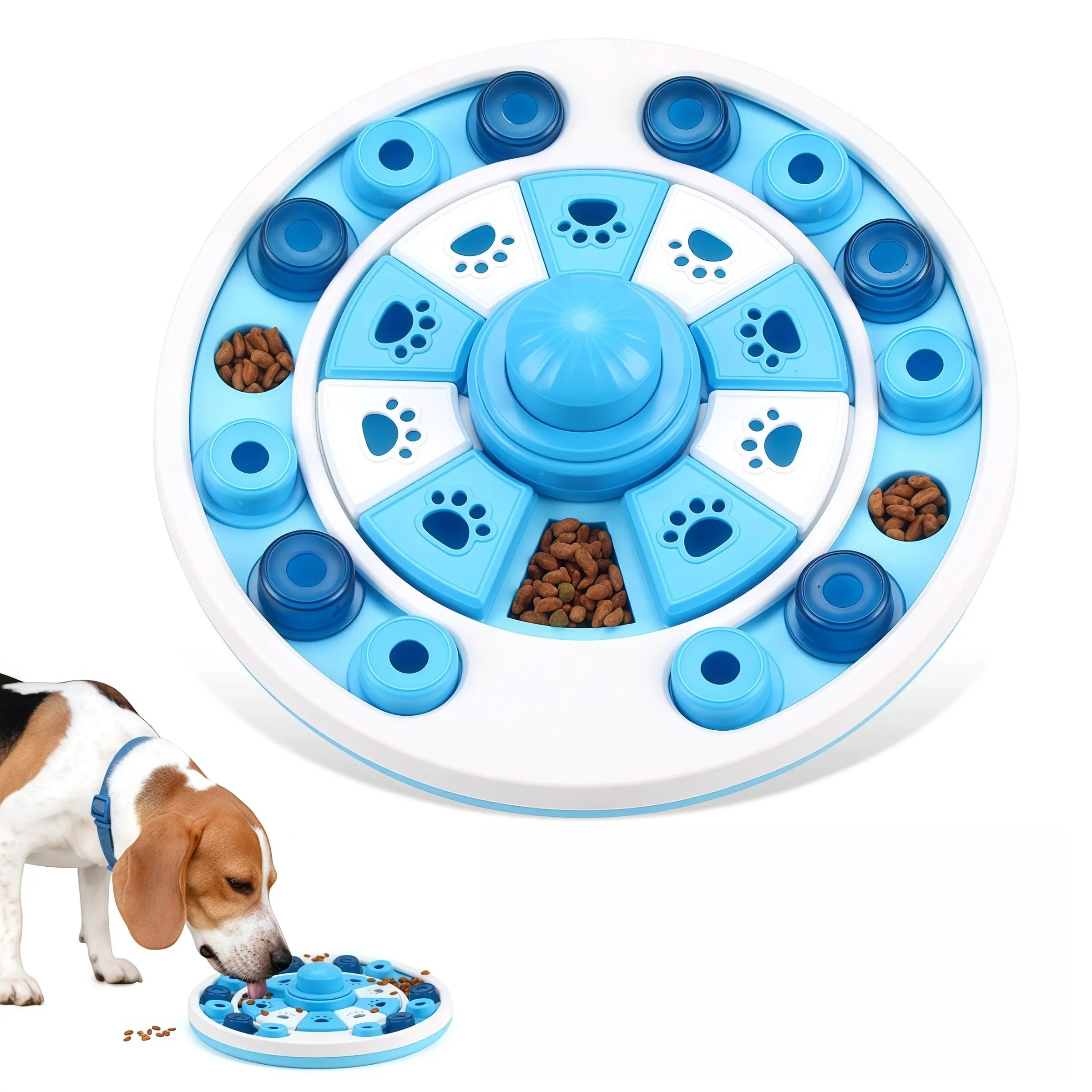 Dog Puzzle Toys, Treat Dispensing Dog Enrichment Toys for IQ Training and Brain Stimulation, Interactive Mentally StimulatiDog Intelligence Toy, Snack Dispenser Puzzle for Iq Training, Interactive Brain Stimulation, Gift for Puppies, Cats, Dogs, Maze Game