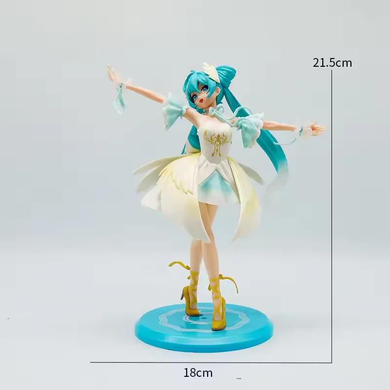New Noble and Elegant Swan Ballet Hatsune Miku Pvc Character Model Ornament Animation Collector Statue Desktop Decoration