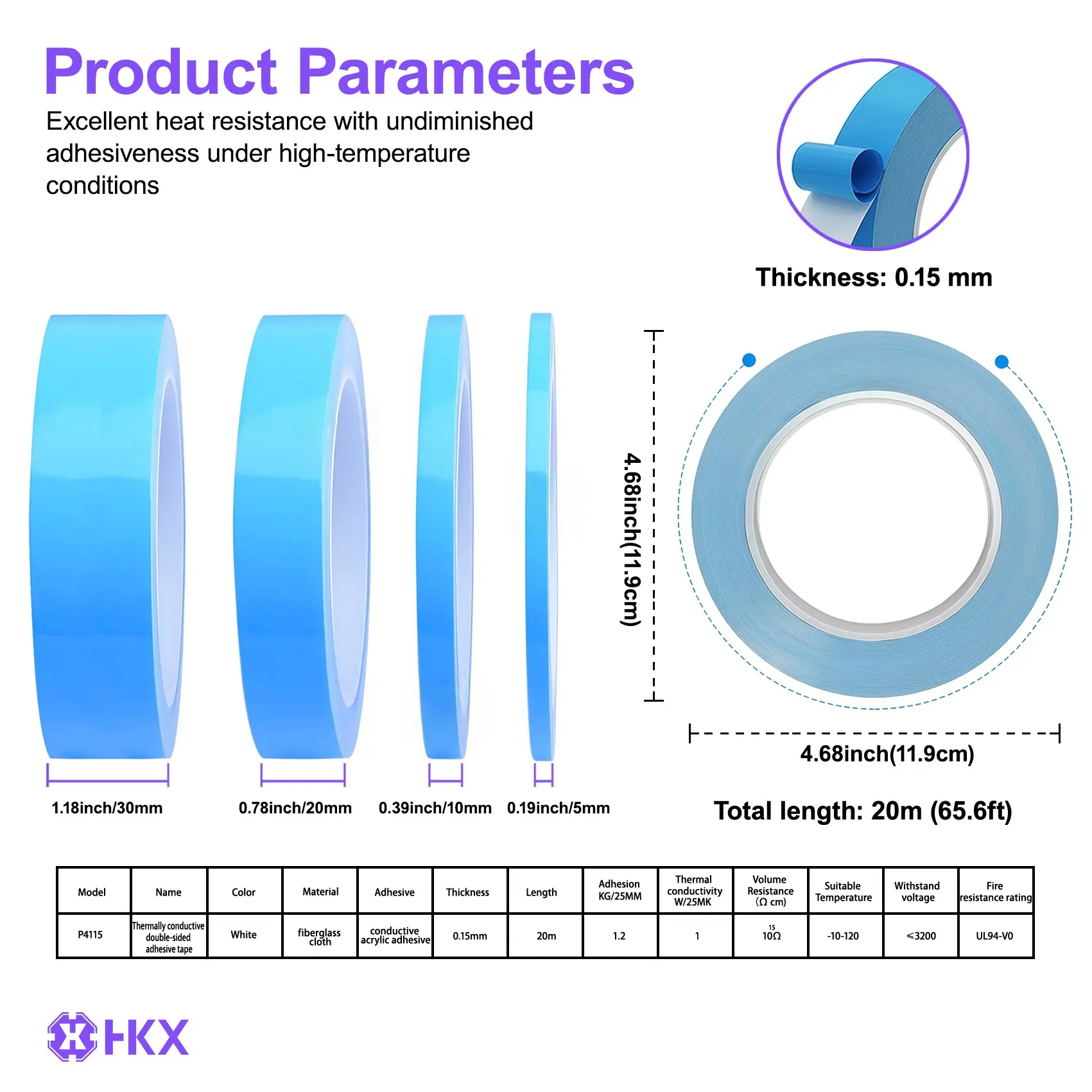 High-Temperature Conductive Double-Sided Tape, High Temperature Resistant, Strong Adhesion, Fast Heat Conduction, Ideal for Electronics Repair, Cpu Gpu Cooling