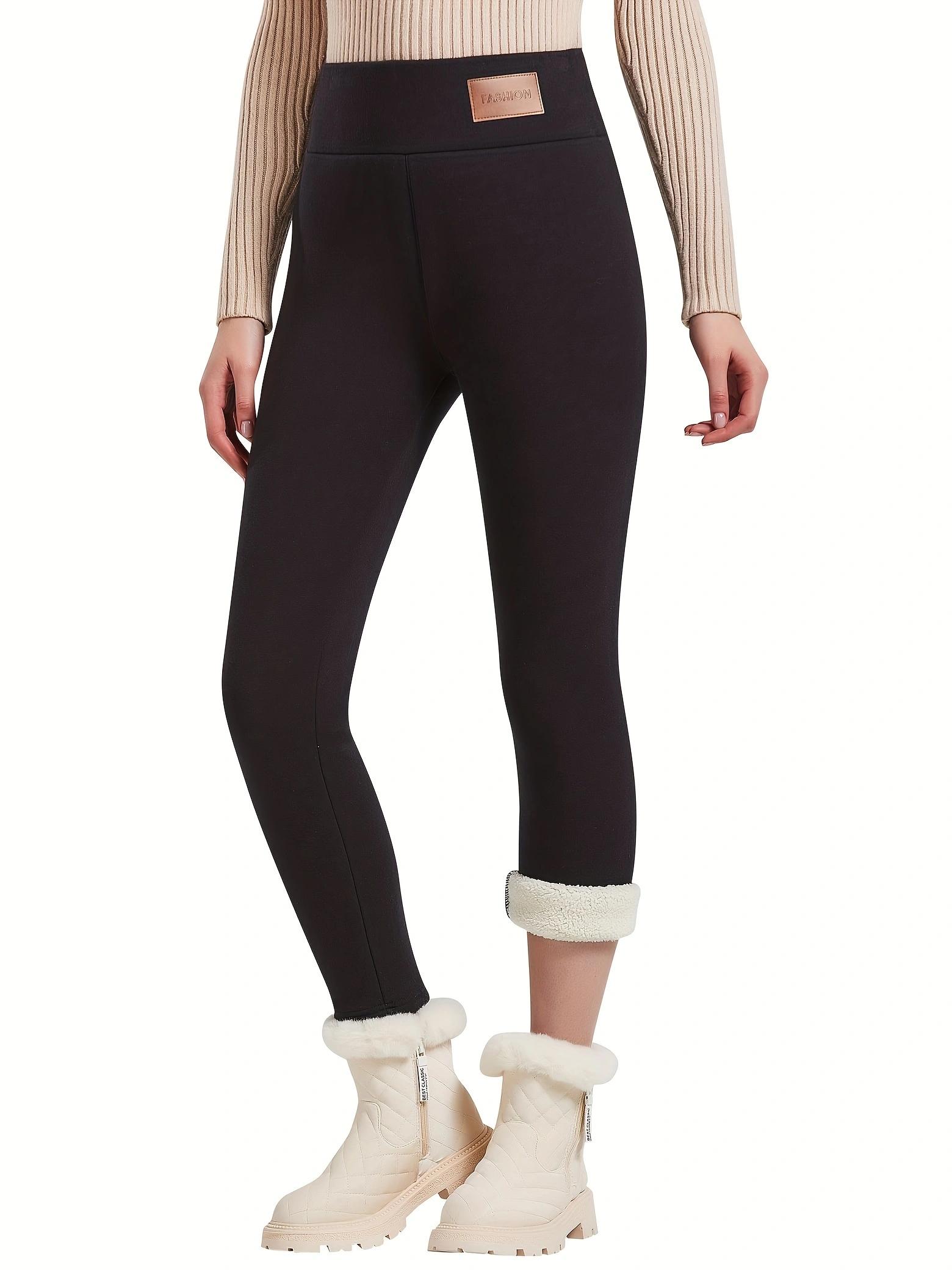Fleece Lined Leggings Women Tummy Control High Waisted Workout Thick Winter Warm Soft Yoga Pants