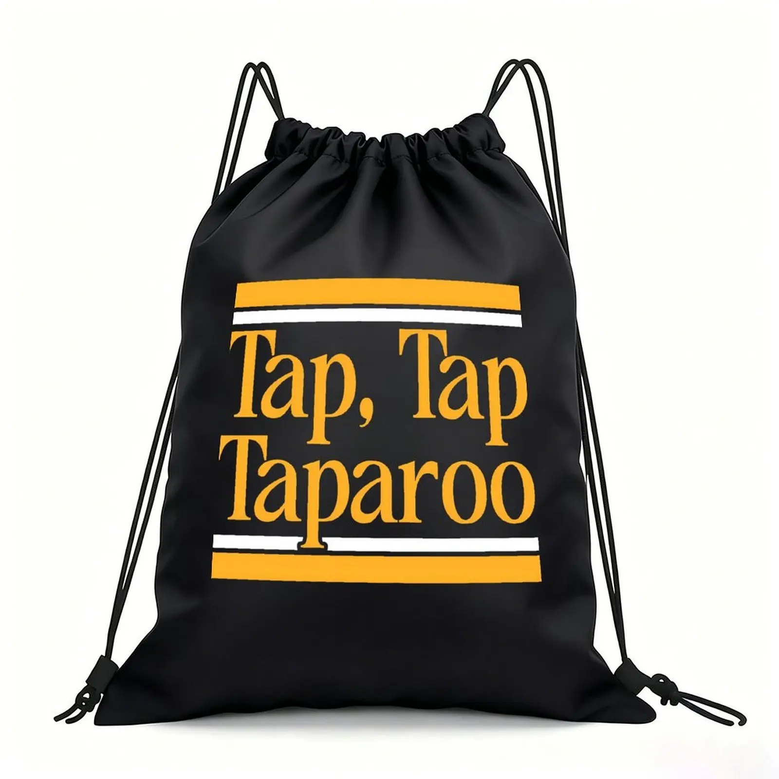 Portable Drawstring Sack Bag with Custom Graphic Print, Waterproof Polyester String Backpack for Gym Workout Swimming Hiking