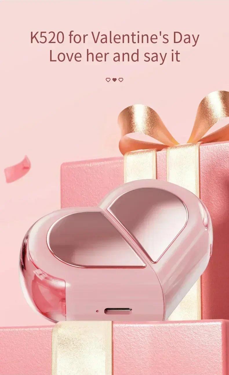 NEW Wireless Earbuds Stereo Earphone Rotatable Love Heart Shaped Charging Case Low Latency Headphones For Phone Tablet Deep Bass audio music video small ear tws in-ear