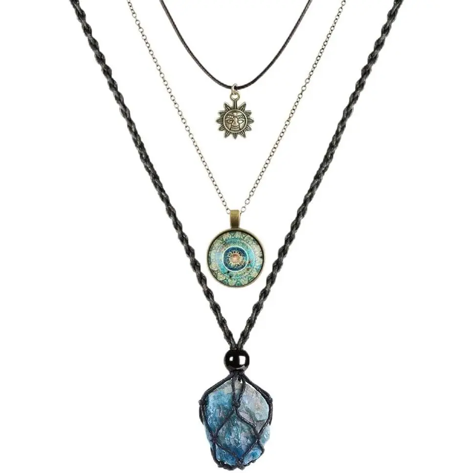 Ethnic Dainty Layered Choker Necklace Bohemian Dainty   Pendant Necklace Beach Fashion Pendant Choker