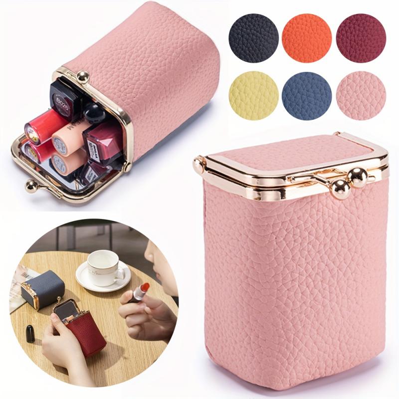 New lychee-pattern lipstick bag, high-end lipstick storage bag, convenient multi-functional compact coin purse, multi-purpose storage bag, a perfect gift for your girlfriend or mom