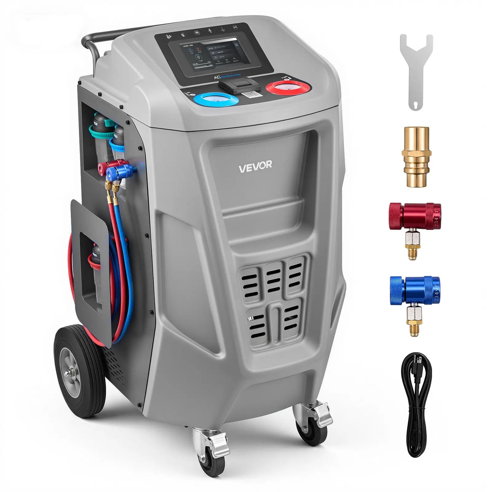 【DealsForYouDays】VEVOR Fully Automatic Refrigerant Recovery Machine for 1234yf, 98.5 Accuracy, 7-Inch Touch Screen, AC Recovery, Vacuum, and Recharging Machine for Standard and High Voltage Automotive A/C Systems