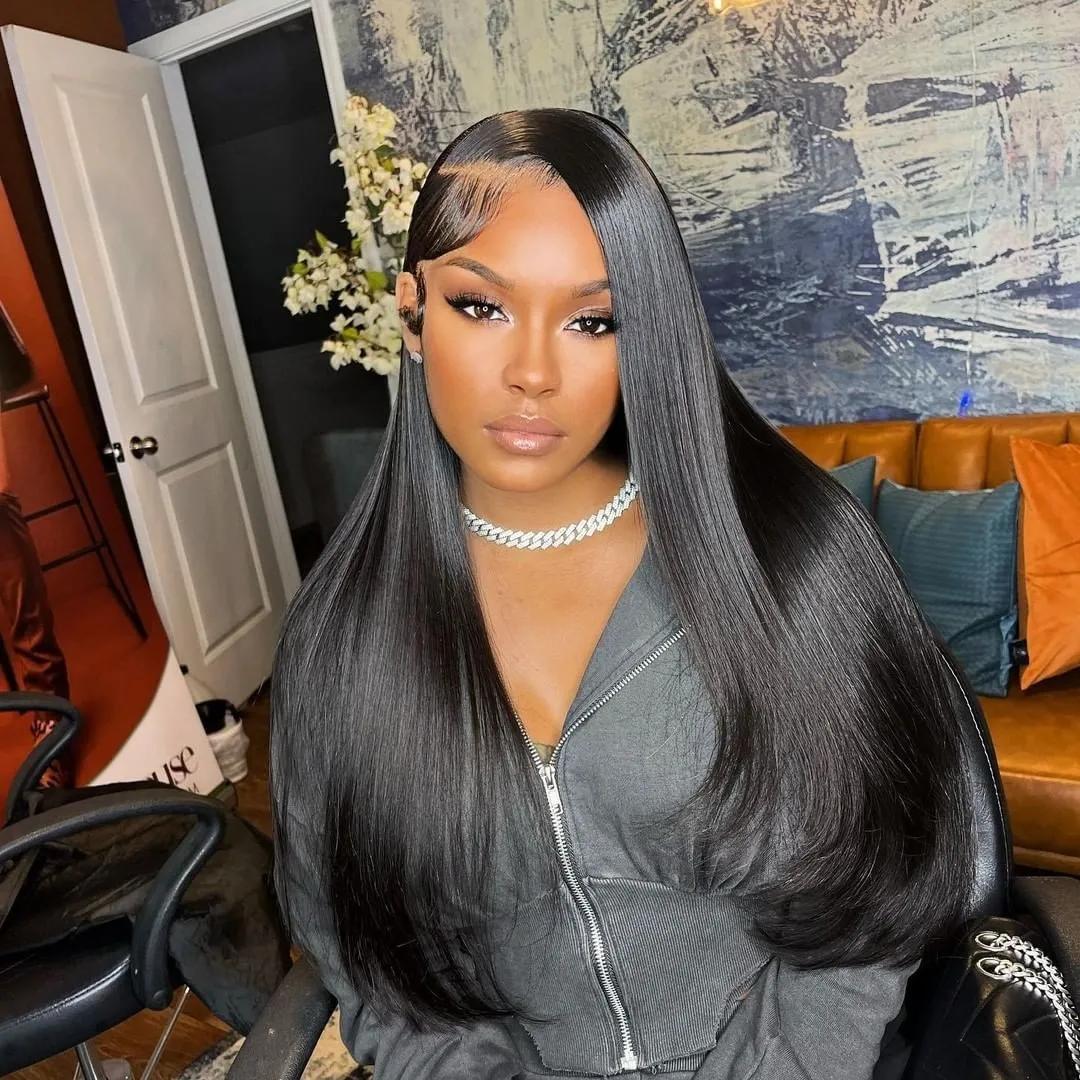 Bling Hair Glueless Wigs Human Hair Ready To Wear Straight Human Hair Wigs 30 32 Inch Pre Cut 6x4 Lace Closure Wig For Black Women Bling Hair Glueless Wigs Human Hair Ready To Wear Straight Human Hair Wigs 30 32 Inch Pre Cut 6x4 Lace Closure Wig For Black Women