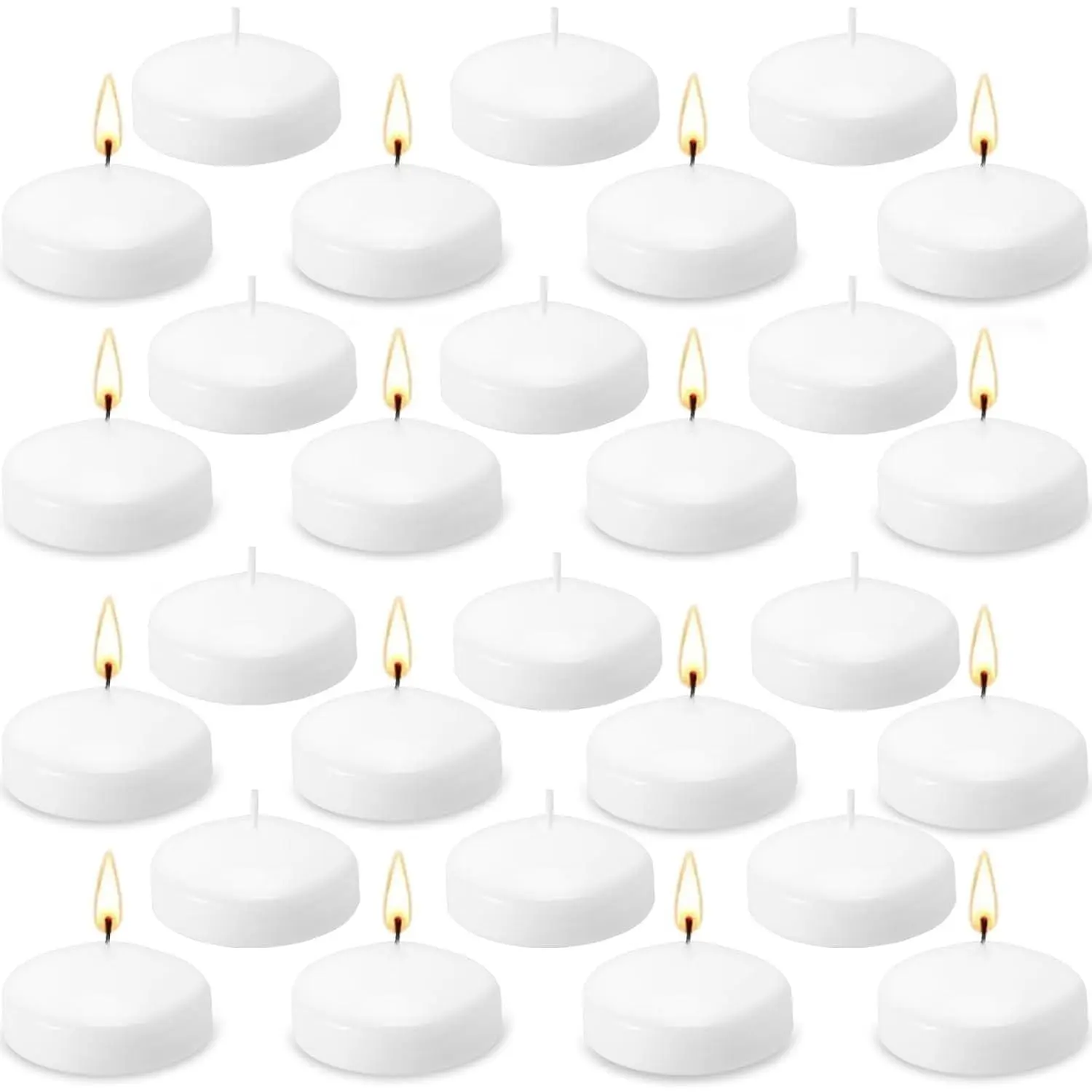 72 Pack 2-Inch Floating Candles -  for Weddings and Events - White
