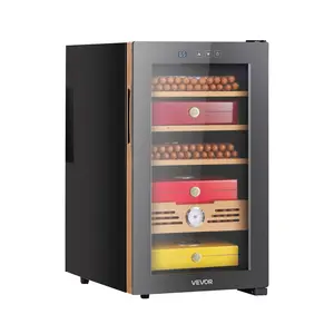 【DealsForYouDays】VEVOR Electric Humidor, 48L, 350 Counts Electric Cigar Humidor Cabinet with Cooling Temperature Control, Spanish Cedar Wood Shelves Drawers, Mechanical Hygrometer, 4 Layers, Cooler for Household