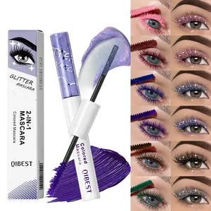 2-in-1 diamond shining mascara, long-lasting makeup, color-displaying, lightweight texture, colored double-headed mascara