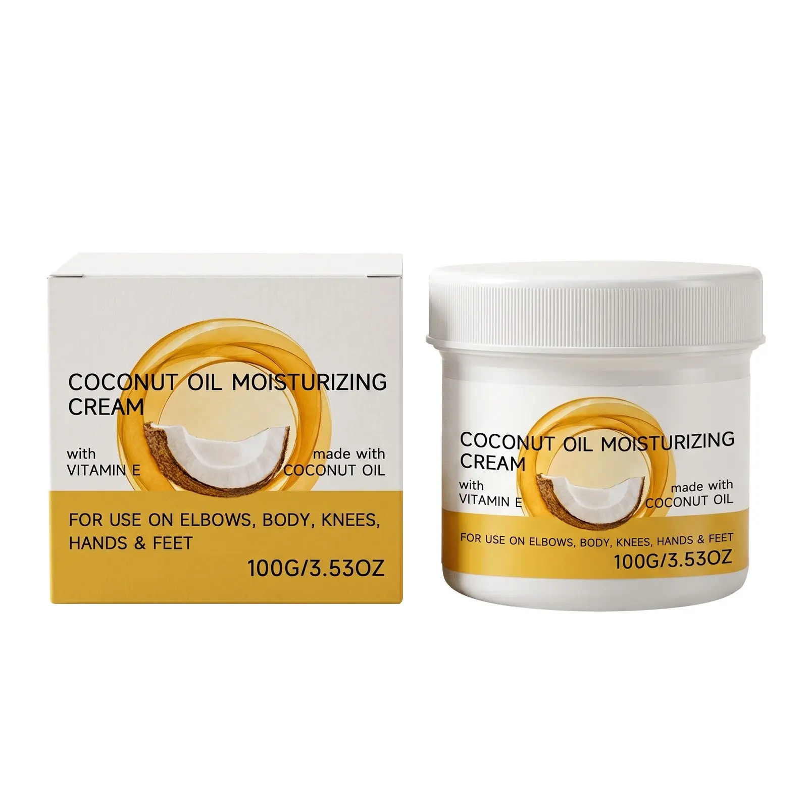 AMZ Coconut Oil Moisturizing Cream Balm with Coconut Extract, Hydrate Dry Skin, Light, Smooth and Fast Absorbing, Daily Skin Care