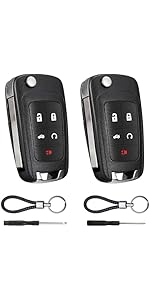 5 Button Key Fob Shell Replacement for Chevy Cruze Camaro Impala Equinox GMC Terrain Buick Regal Lacrosse 2017 2016 2015 2014 2013 2012 2011 2010 OHT01060512 Keyless Entry Remote Flip Car Key Fob Case