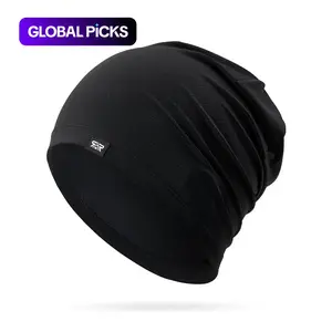 Solid Color Cooling Skull Cap, Sweat Wicking Cycling Running Beanie, Motorcycle Hat, Helmet Liner, Moisture Wicking Headwear for Men & Women