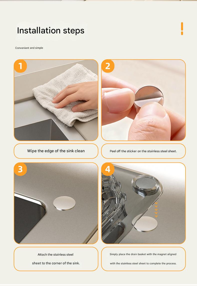 Kitchen sink filter magnetic draining triangular 2 PCS for storing kitchen waste, food scraps and leftovers.