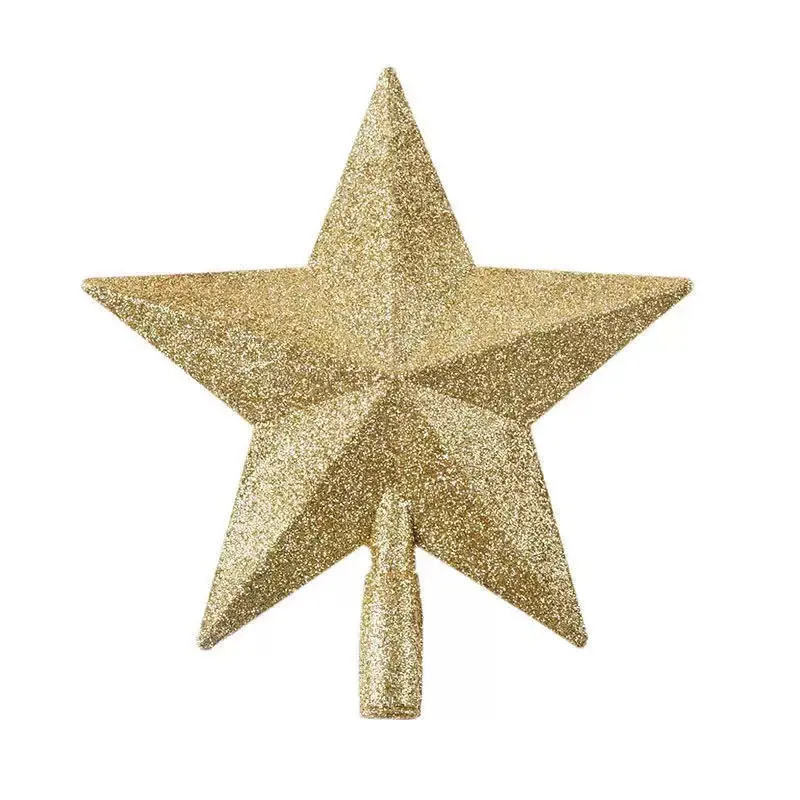 Christmas Tree Star Topper, 8" Gold Glitter Xmas Star Tree Decorations, 3D |      Waterproof Christmas Star Ornament Tree Topper Decor for Holiday Home Outdoor Indoor
