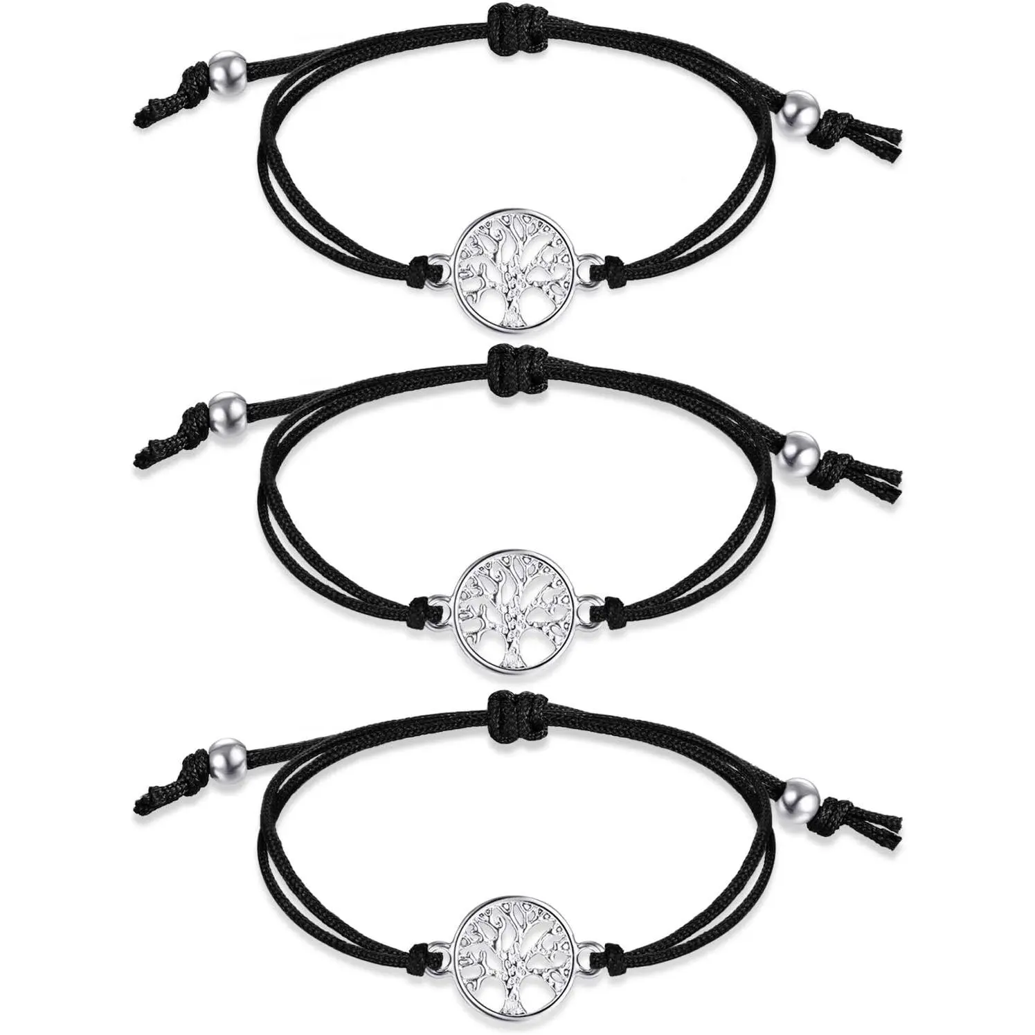 3 count Christmas Life Tree Bracelets for Women Men Christmas Rope Bracelet Adjustable Friendship Bracelet