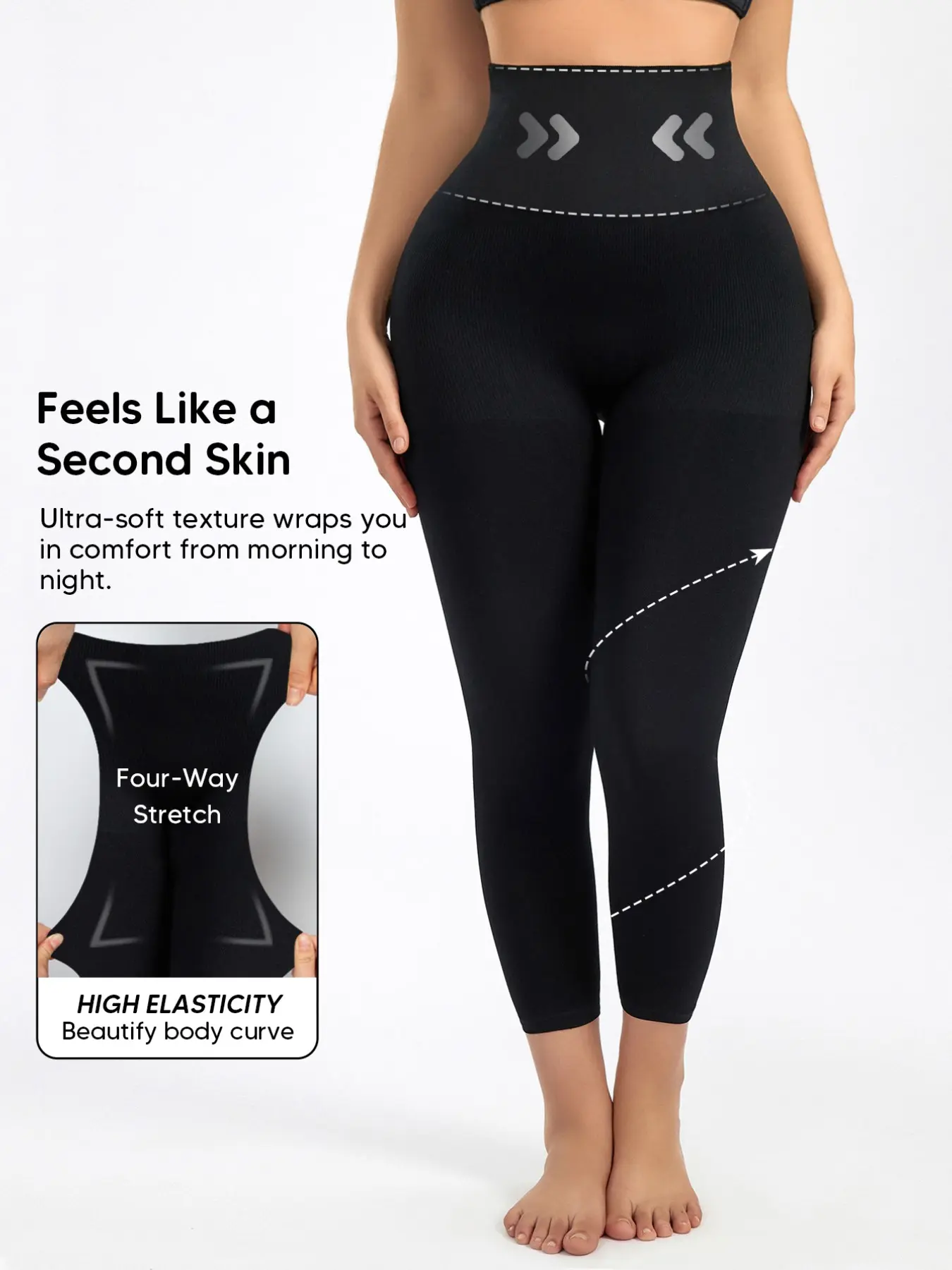 Women's High-Waisted Plus Size Seamless Leggings, Tummy Control Butt Lifting Shapewear High Compression Fit, Yoga Workout Gym Wear, Comfortable Breathable Stretch Fabric