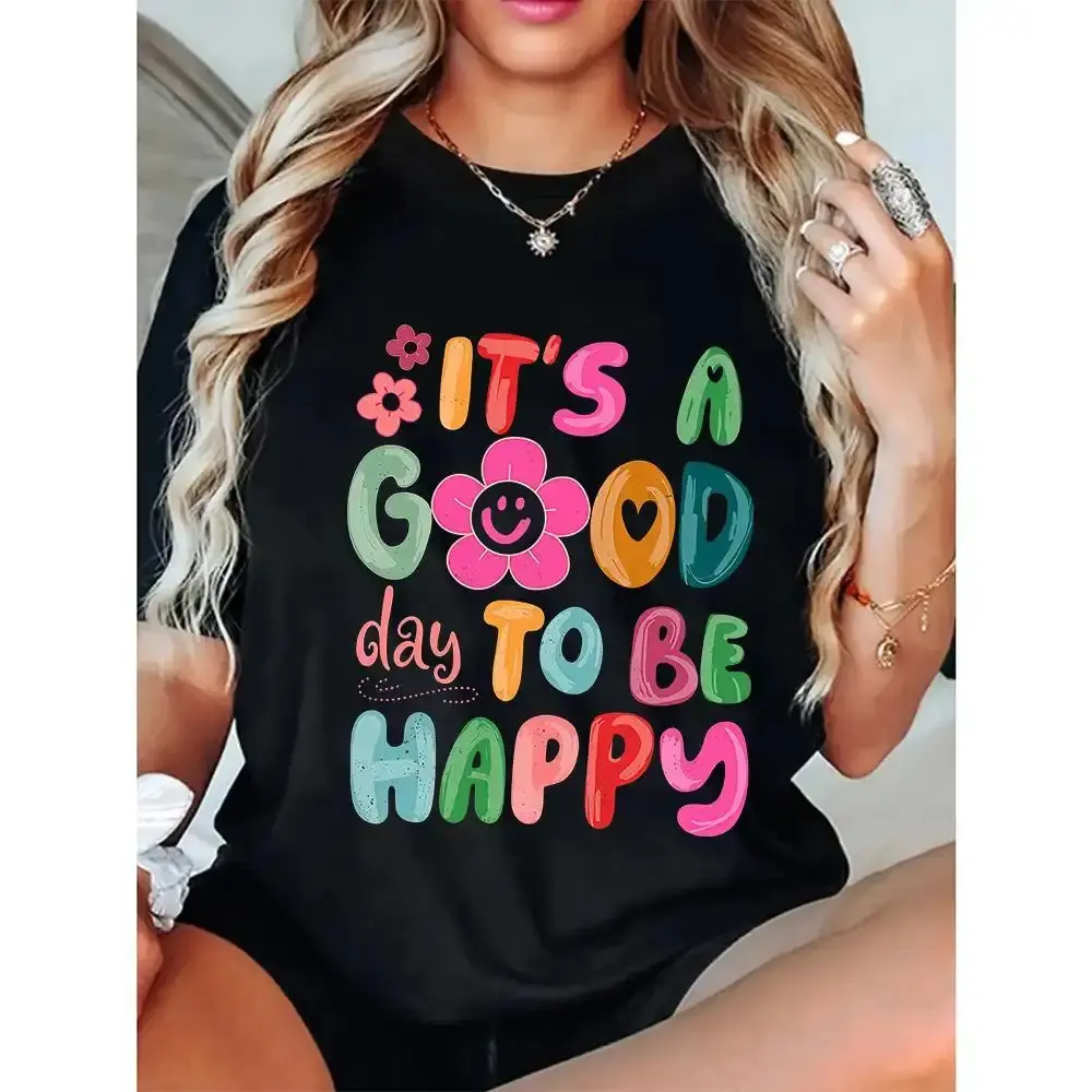 It's a Good Day To Be Happy T-Shirt, Retro Boho Hippie Shirt, Mental Health Shirt, Positive Inspiration Tee, Aesthetic Tee
