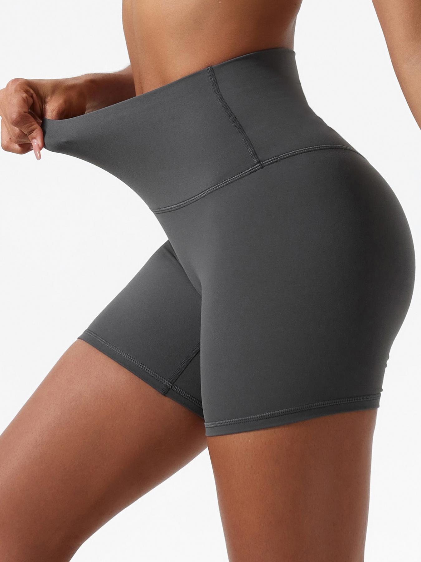 Women's Plain High Waist Skinny Sports Shorts, Gym Shorts, Sporty Wide-Waistband High-Stretch Shorts, Skinny Workout Shorts, Ladies' Sportswear for Indoor Outdoor Wear