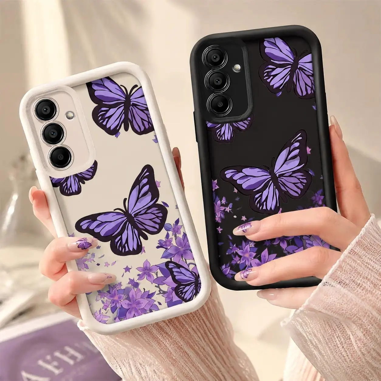 Purple Butterfly Aesthetic Smartphone Case - Shockproof Soft TPU Cover, Mobile Phone Shell Accessories for Samsung Galaxy S26 S25 S24 S23 S22 Ultra FE, A13-A54 Series with Protection, Smartphone Shell Accessories