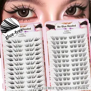 Glue-Free False Lashes, Soft & Easy to Curl Design, Ideal for Beginners, Enhance Eye Appeal, Simple Makeup Application