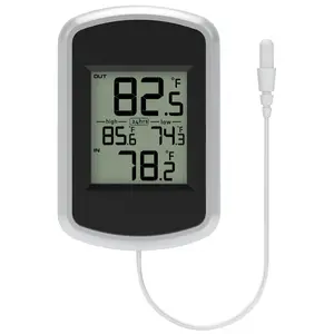 Wired Indoor Outdoor Thermometer,  Room Temperature  with Min/Max Record and 78.74inch Line Probe Sensor, Fahrenheit Only