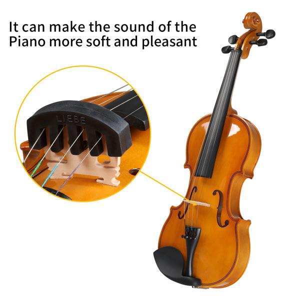 4/4 Violin Set for Adult Beginners and Students with Hard Case, Bow, Shoulder Rest, Rosin, Extra Strings, Pre Set Up Bridge