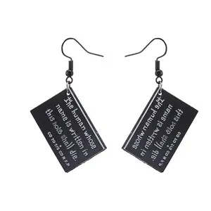 Anime Death Note Book Pendant Drop Earrings Black Death Note Double L Earring Cosplay Jewelry Birthday gifts