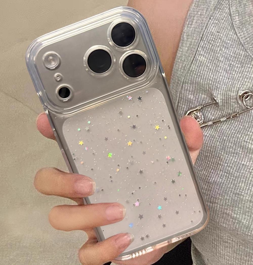 Luxury Bling Star Sequins Glitter Phone Case For iPhone 17 16 15 14 13 12  Pro Max  Clear Powder Sparkle Cover