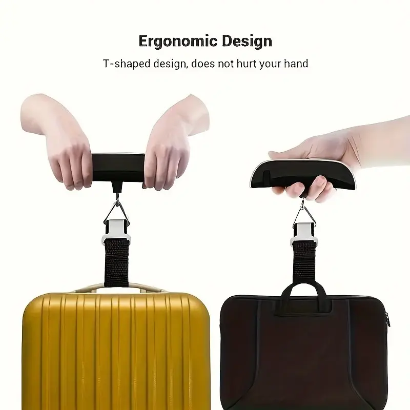 Handheld LCD Luggage Scale, Compact Travel Scale, Maximum Capacity 50kg, Convertible Between Kg/lb, Ideal for Travelers
