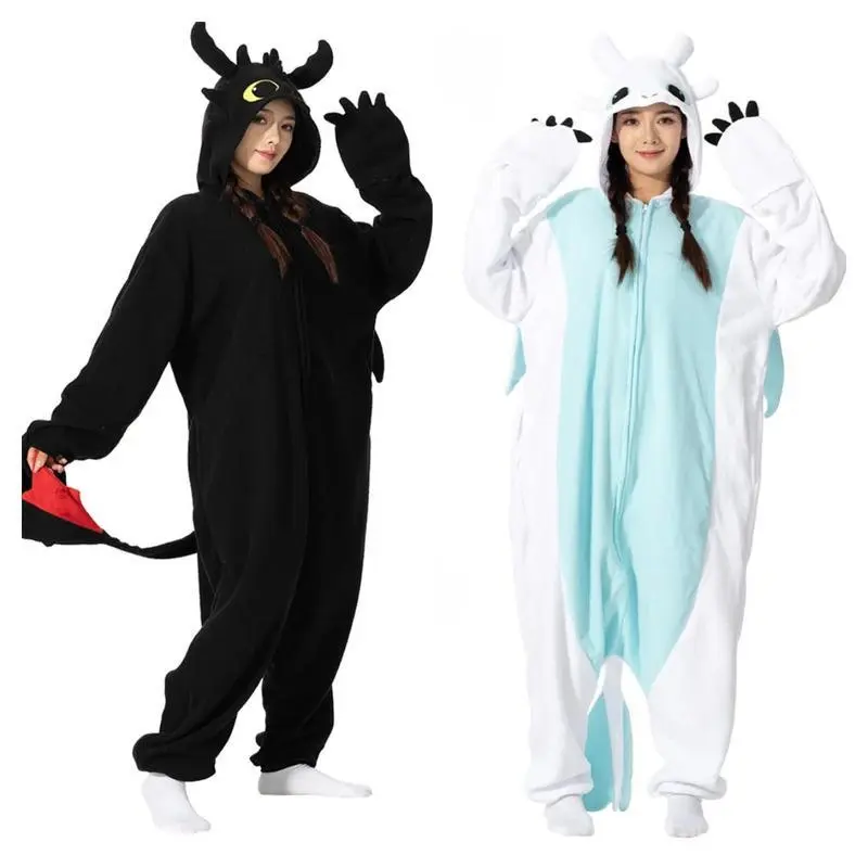 Onesieshow Unisex Fleece Toothless Animal Kigurumi Costume, Adult-Kids Nightwear Loungewear, Halloween Cosplay Party Homewear (XXL), Festival