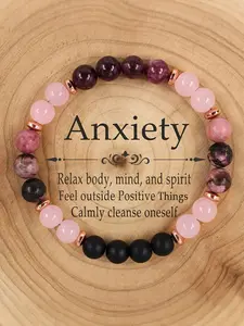 Pomegranite Crystal Beaded Bracelet, Unisex 8mm Energy Jewelry, Spiritual Gift for Success and Love, Healing Crystal Bracelet